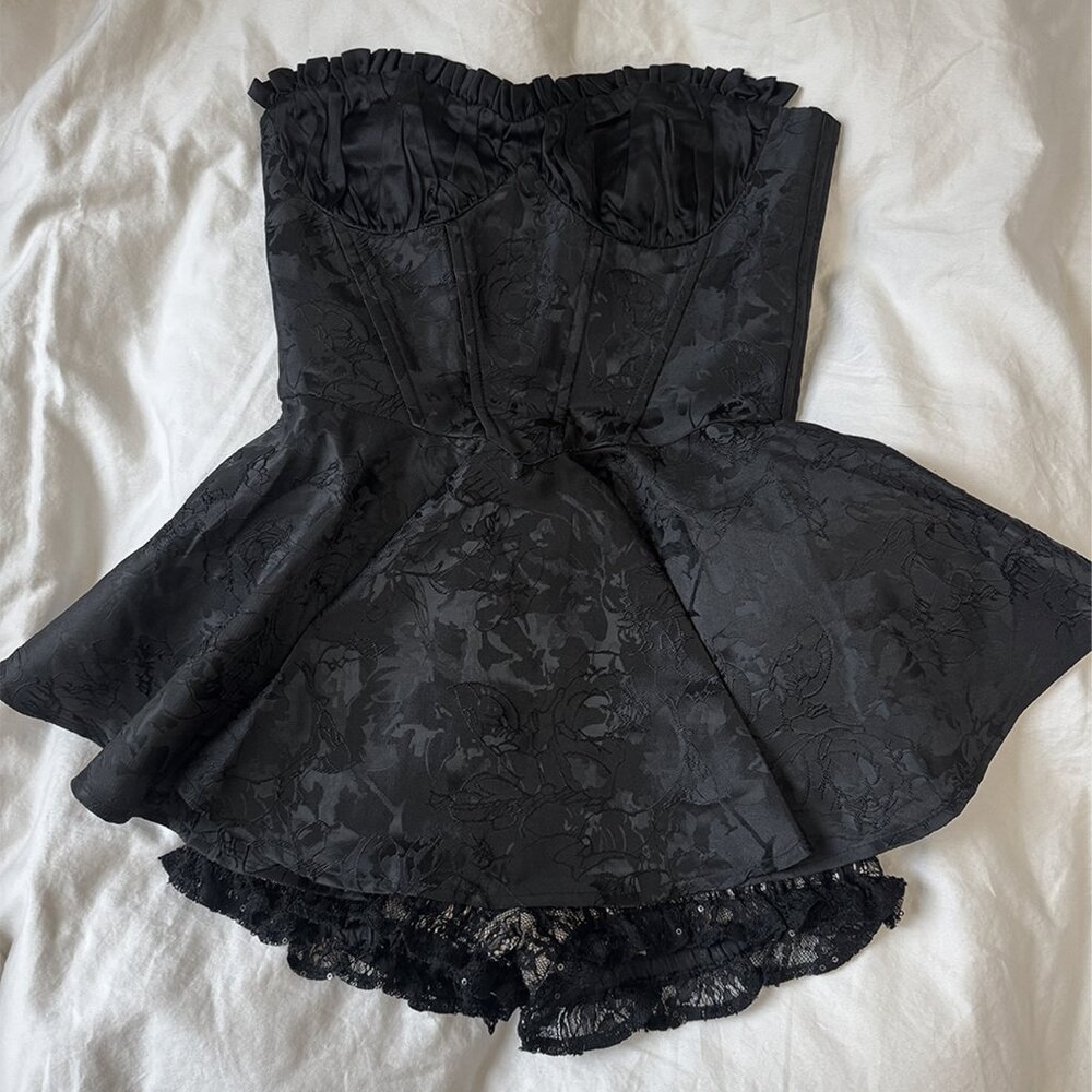 Airina Mini Dress by Nana Jacqueline in Black